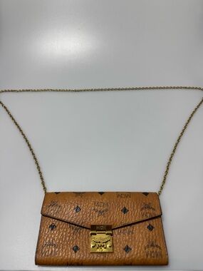 MCM Tracy Crossbody Bag Visetos Cognac